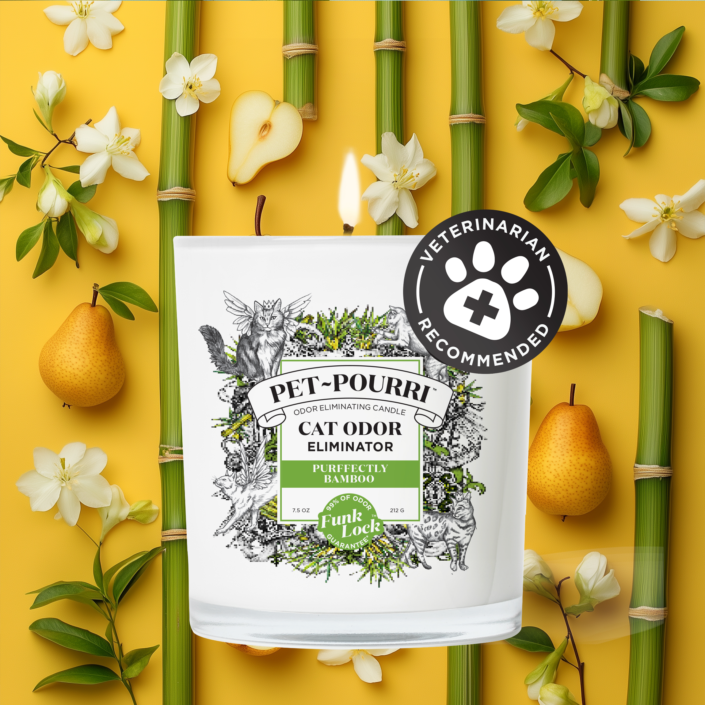 Purrfectly Bamboo Candle - Pet~Pourri Candle - Main image