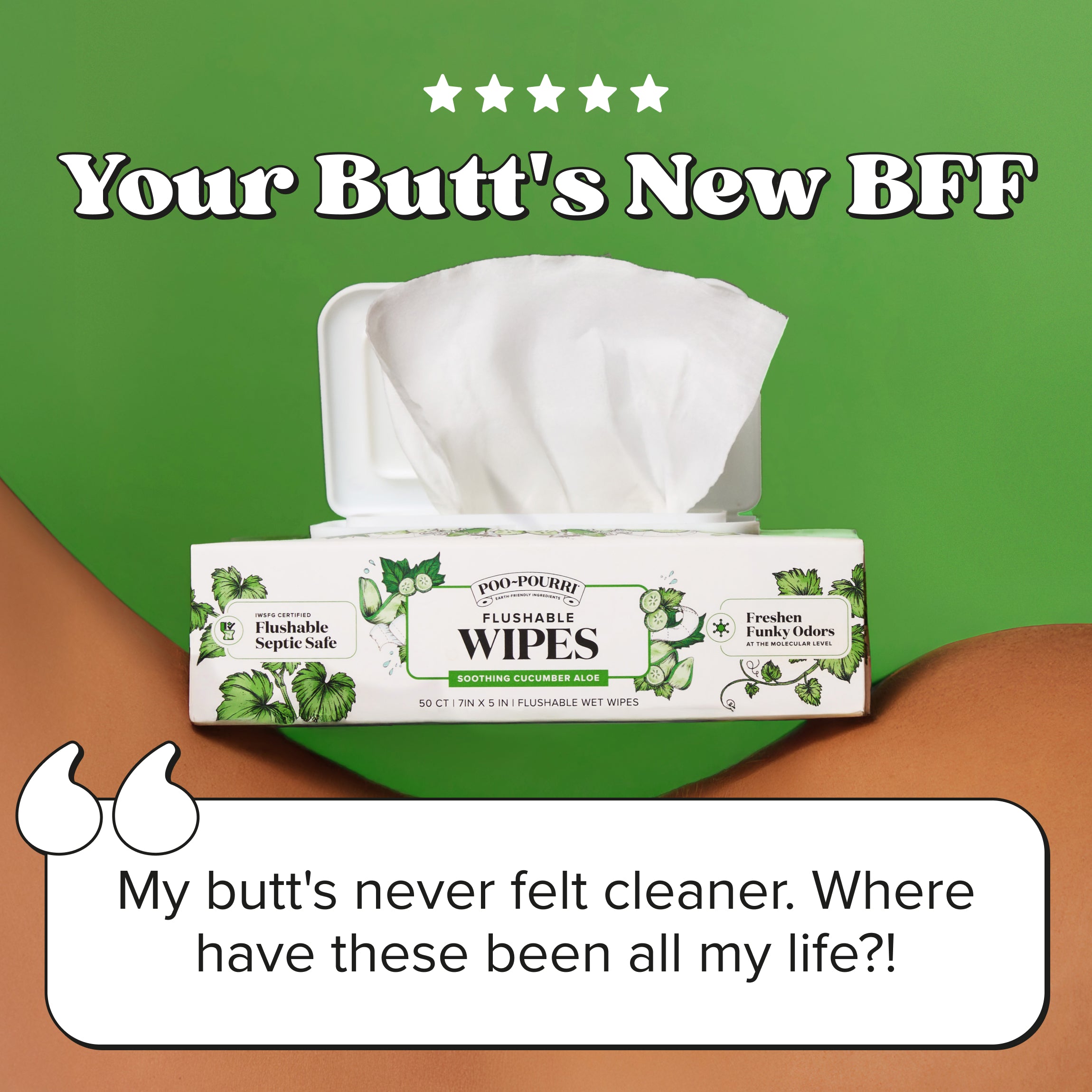 Cucumber Aloe Flushable Wipes - Poo~Pourri - View 6