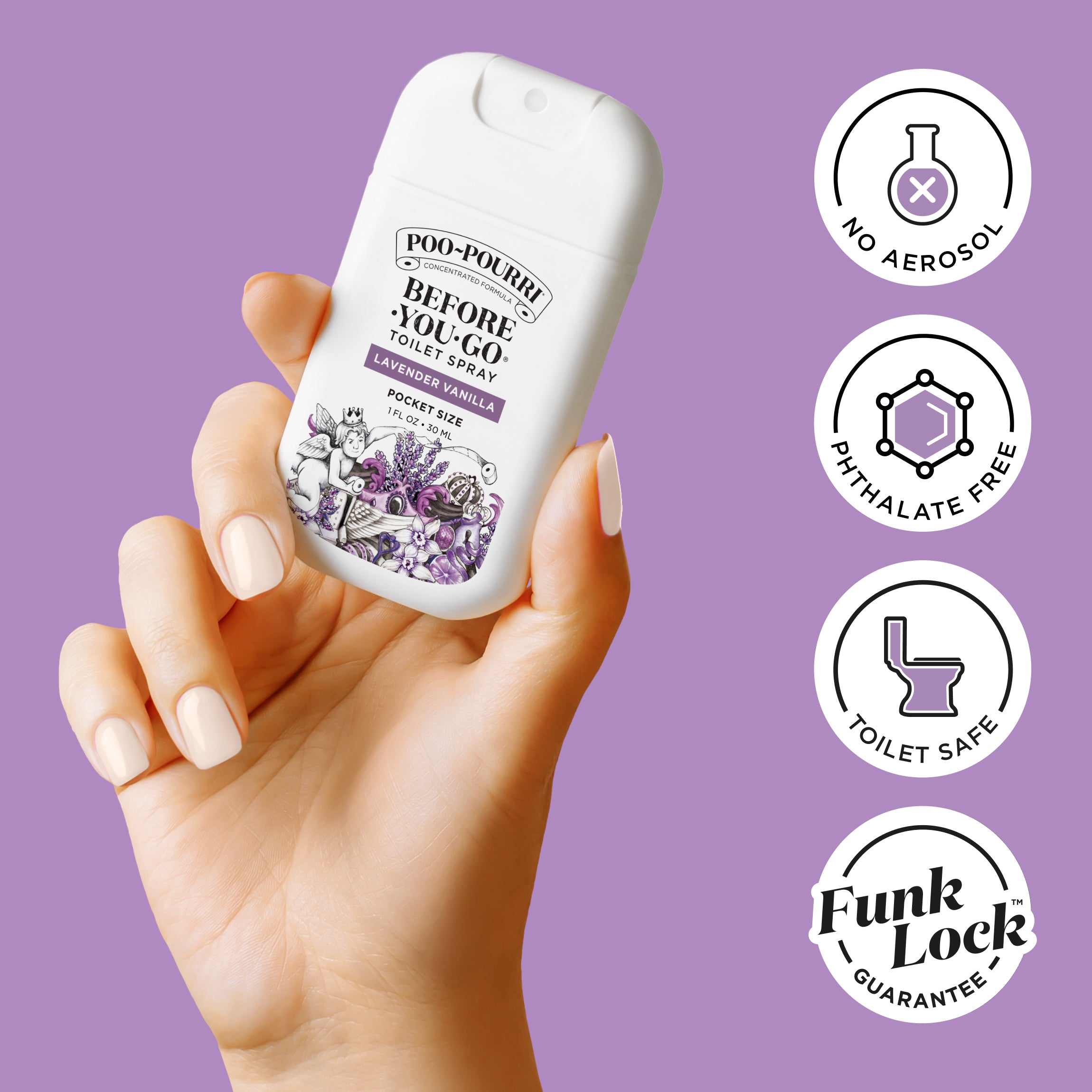 Lavender Vanilla Pocket Sprayer - Poo~Pourri Toilet Spray - View 6